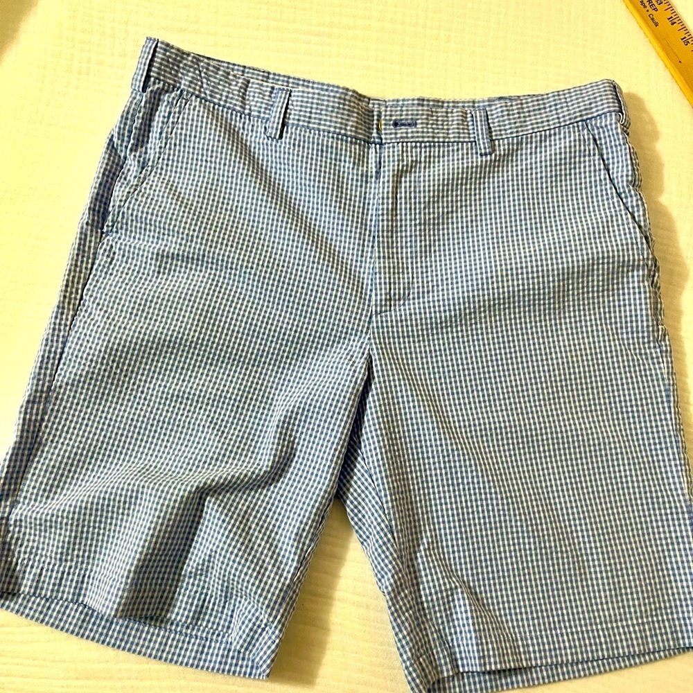 Men's Izod Blue Check Shorts - 36”